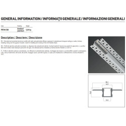 PRF041 TRIM. REC. AL. PROFILE (OVER THE GYPSUM) 3 m with PC COVER incl. IP20 AL-AN