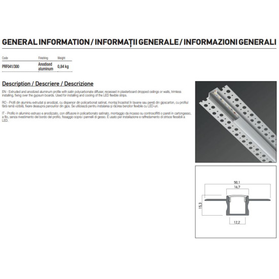Profile LED încastrate