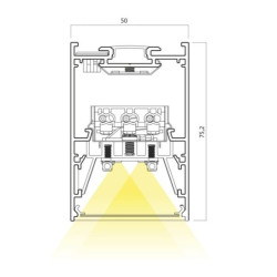 XROPE UGR SURF./SUSP. LIGHT FITTING 36W 220-240V AC 3-4000K UGR<19 CRI.90 IP40 80dgr 1200mm SBK SWH (4.1.2)