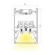 XROPE UGR SURF./SUSP. LIGHT FITTING 60W 220-240V AC 3-4000K UGR<19 CRI.90 IP40 80dgr 1200mm SBK SWH (4.1.2)