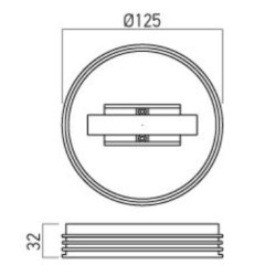 ADAPTOR PENTRU MONTAJ INDIVIDUAL AL PROIECTORELOR PENTRU SINE CU TREI CIRCUITE TRACK N 3c CEILING ADAPTER