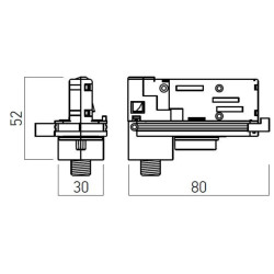ADAPTOR SI ALIMENTARE  PE SINE CU TREI CIRCUITE TRACK N 3c TRACK ADAPTER