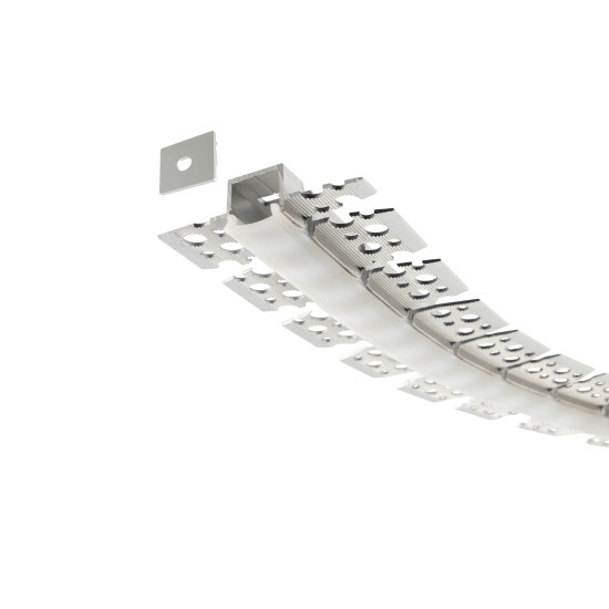 PRF046 SET PROFILE 15x13mm 3m REC. FLEXIBLE+DIFF.+2 END CAPS for LED STRIPS
