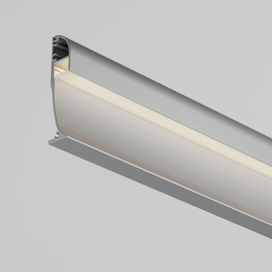 PRF122 WALL MOUNTING AL-AN PROFILE (PLINTH TYPE) ARCH. TOP+DIFF.+2 END CAPS for LED STRIPS