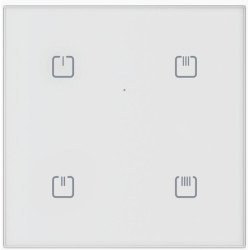 Controler tactil din sticlă - 4 butoane, ALB PĂTRAT RFGB-40/W