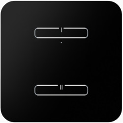 Controler tactil din sticlă - 2 butoane, NEGRU ROTUNJIT RFGB-220/B