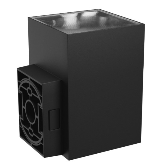 TORRE 9W CCT 230V IP54 99x78x117MM BLACK SQUARE FACADE LAMP NEGRU