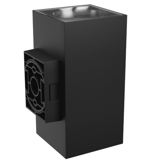 TORRE 18W CCT 230V IP54 99x78x162MM BLACK SQUARE FACADE LAMP NEGRU