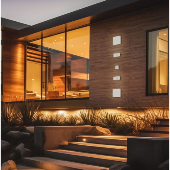 SCATOLLO 5W CCT 230V IP54 100x100x75MM WHITE FACADE LAMP ALB