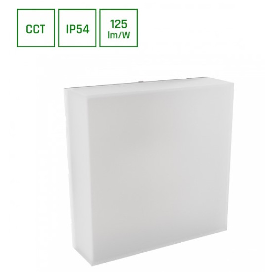 SCATOLO 20W CCT 230V IP54 250x250x75MM WHITE FACADE LAMP ALB SCATOLO 20W CCT 230V IP54 250x250x75MM WHITE FACADE LAMP ALB