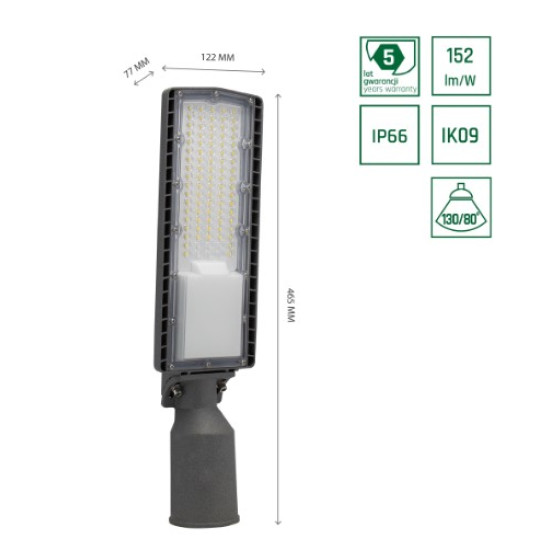 Corp iluminal stradal cu LED 50W 4000K alb-neutru