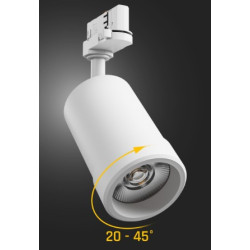 Proiector pe sina trifazata PAVA BASIC 20W CCT 230V 20-45DEG IP20 RA80 84X136X185MM alb