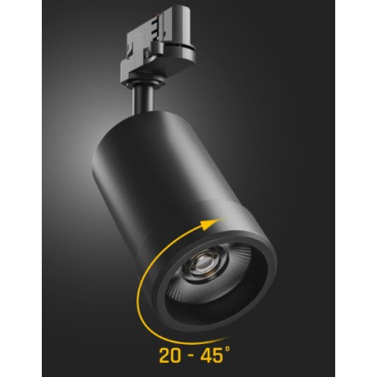 Proiector pe sina trifazata PAVA BASIC 20W CCT 230V 20-45DEG IP20 RA80 84X136X185MM negru