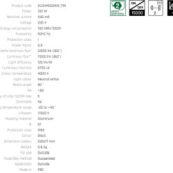 Corpuri de iluminat PLATEO SUN 2 HIGH BAY 100W NW 230V 11000 lm (90°),IP65
