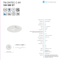 Corp de iluminat antipanica TM.ONTEC C M1 180 NM ST , 10-35 °C,PC,210÷250 V AC 50÷60 Hz,IP20,IK03,167 lm,3 W