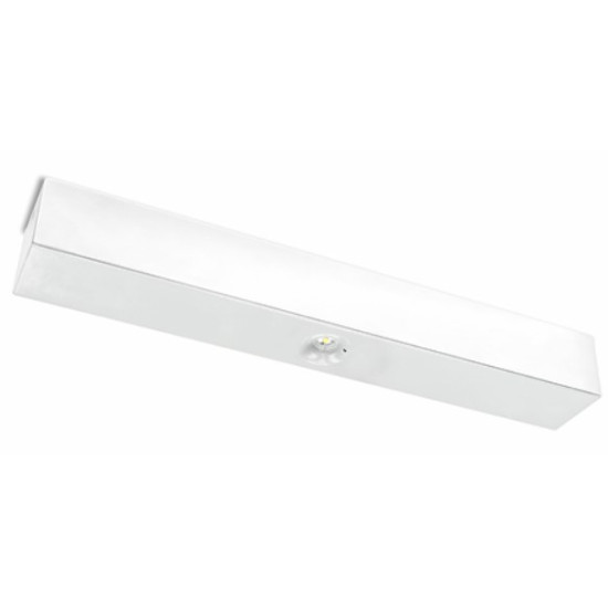 Corp iluminat de antipanica pentru montaj pe sina cu 3 circuite,  cu LED 2.5W 326lm, TM.PRIMO TRL M1 180 NM AT W B METAL ALB / NEGRU, 210÷250 V AC,IK08, IP20