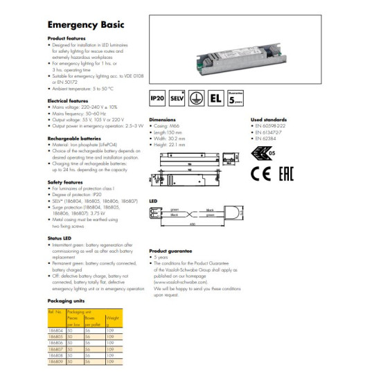 Kit emergenta pentru corpuri de iluminat LED
