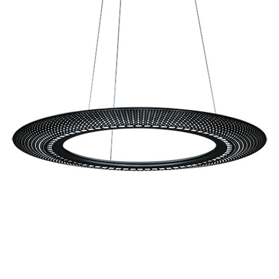 Corp de iluminat cu led  suspendat cu carcasă din aluminiu perforată în eloxal negru. direct / indirect AMBITUS D/I 10k-927-65 MSC AST2 BC BKE