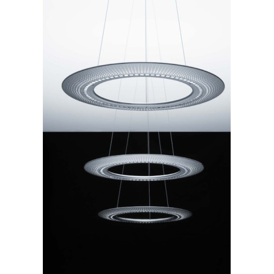 Corp de iluminat cu led  suspendat cu carcasă din aluminiu perforată în eloxal negru. direct / indirect AMBITUS D/I 10k-927-65 MSC AST2 BC BKE