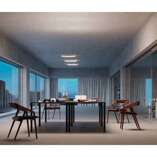 Corp de iluminat cu led  suspendat cu carcasă din aluminiu perforată în eloxal negru. direct / indirect AMBITUS D/I 10k-927-65 MSC AST2 BC BKE