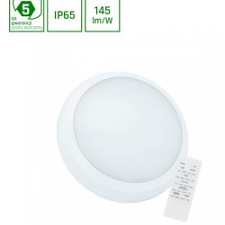 Plafoniera NYMPHEA CITY PRO 2 18/24W CCT 230V 120st IP65 IK08 FI320x80mm ALB ROTUND cu SENZOR