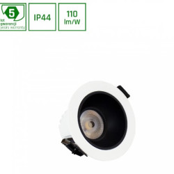 Corp de iluminat cu led ORBITO DOWNLIGHT 10W WW 230V 40deg IP44 Ra90 UGR<19  ALB ROTUND, REFELCTOR NEGRU MAT